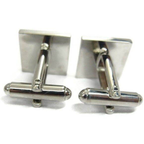 Chaps Cufflinks Silver Tone Square Wedding Tux - Picture 10 of 16